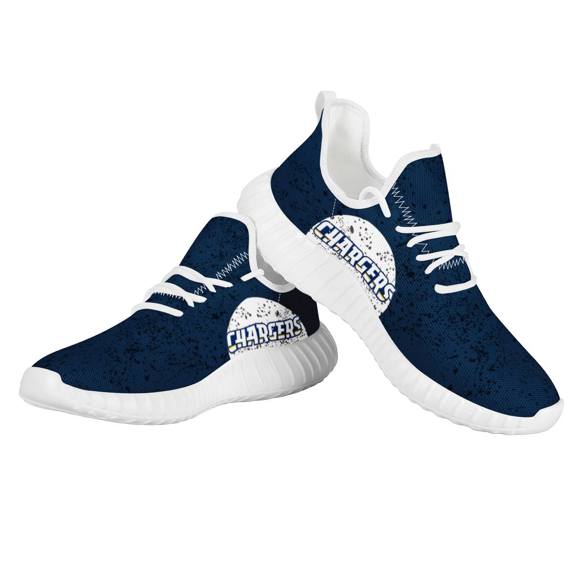 Men's Los Angeles Chargers Mesh Knit Sneakers/Shoes 003 Men's Los Angeles Chargers Mesh Knit Sneakers/Shoes 003